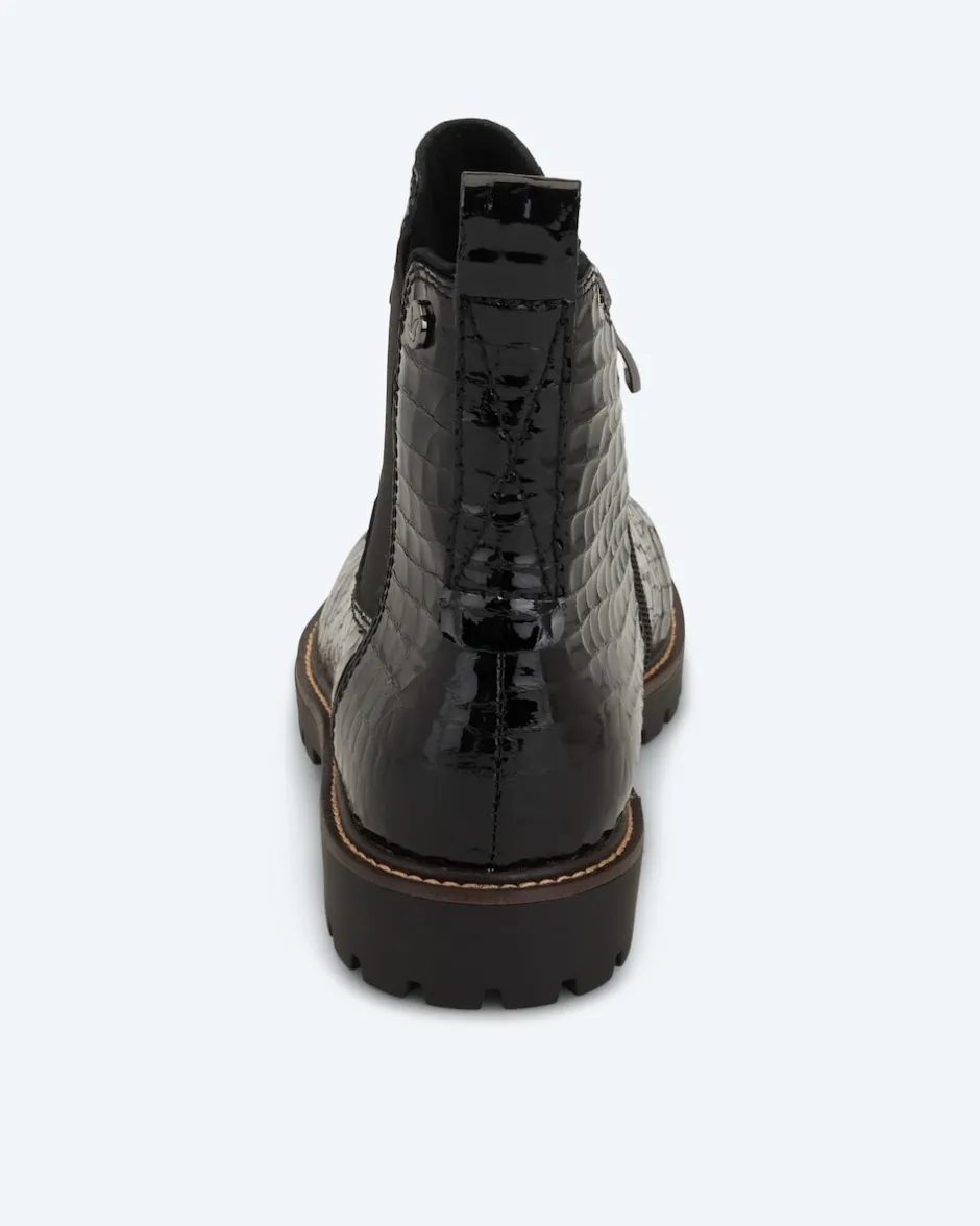New Stiefelette in Krokolack Schuhe