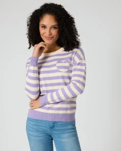 Hot Streifenpullover mit Herzdetail Strickware