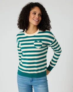 Hot Streifenpullover mit Herzdetail Strickware