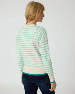 Hot Streifenpullover mit Kontrastbündchen Strickware