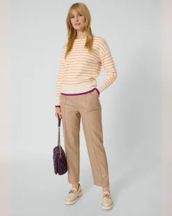 Hot Streifenpullover mit Kontrastbündchen Strickware