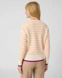 Hot Streifenpullover mit Kontrastbündchen Strickware