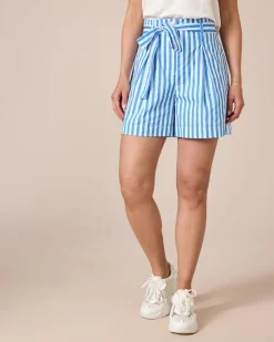 Hot Streifen-Shorts mit Gürtel Hosen