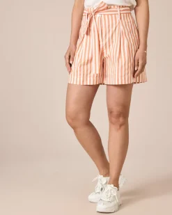 Hot Streifen-Shorts mit Gürtel Hosen