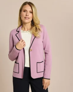 Hot Strickblazer mit Kontrasteinfassung Strickware