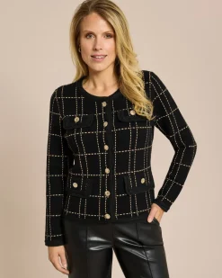 Hot Strickblazer mit Kontrast Jacken & Mäntel