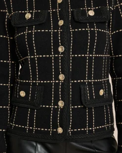 Hot Strickblazer mit Kontrast Jacken & Mäntel