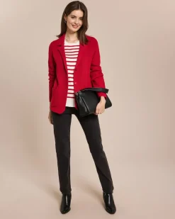 New Strick-Blazer mit Wollanteil mercerisiert Strickware