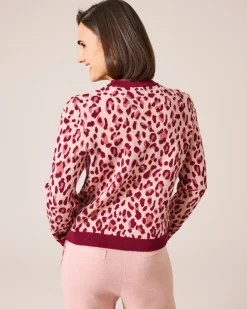 Discount Strickcardigan mit Leomuster Strickware