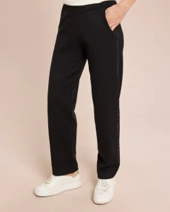 Discount Strickhose mit Strass-Galon-Streifen Hosen