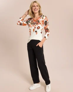 Discount Strickhose mit Strass-Galon-Streifen Hosen