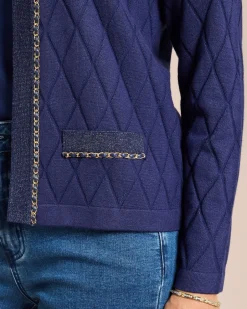 Clearance Strickjacke Rautenstrick & Kettendeko Strickware