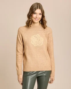 Sale Strickpullover mit Blumenstickerei Strickware