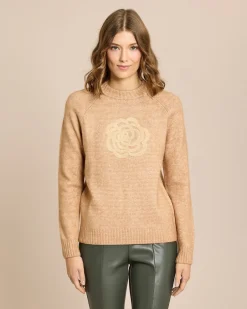 Sale Strickpullover mit Blumenstickerei Strickware