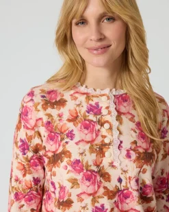 Sale Strickpullover mit Blumendruck Strickware