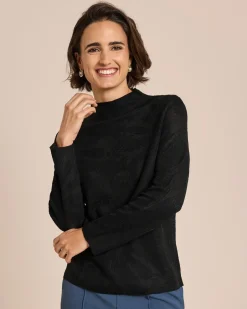 Best Strickshirt mit Blumenjacquard Shirts & Tops