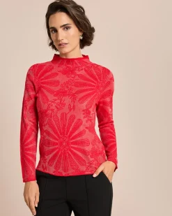 Best Strickshirt mit Blumenjacquard Shirts & Tops