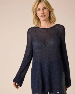 Hot Strickshirt mit Metallgarn Strickware