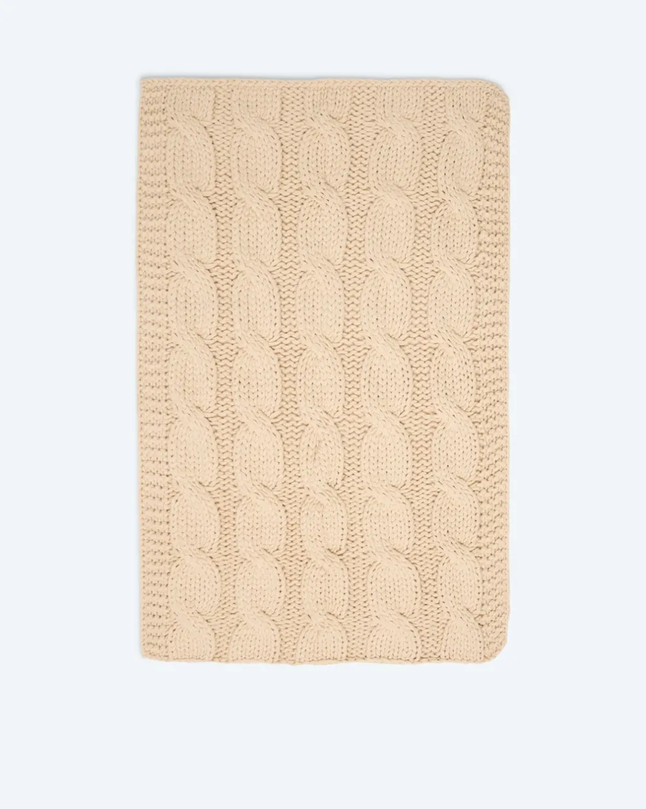 Online Strick-Wohndecke mit Zopfmuster Heimtextilien