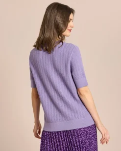Hot Strukturierter Kurzarm Pullover Strickware