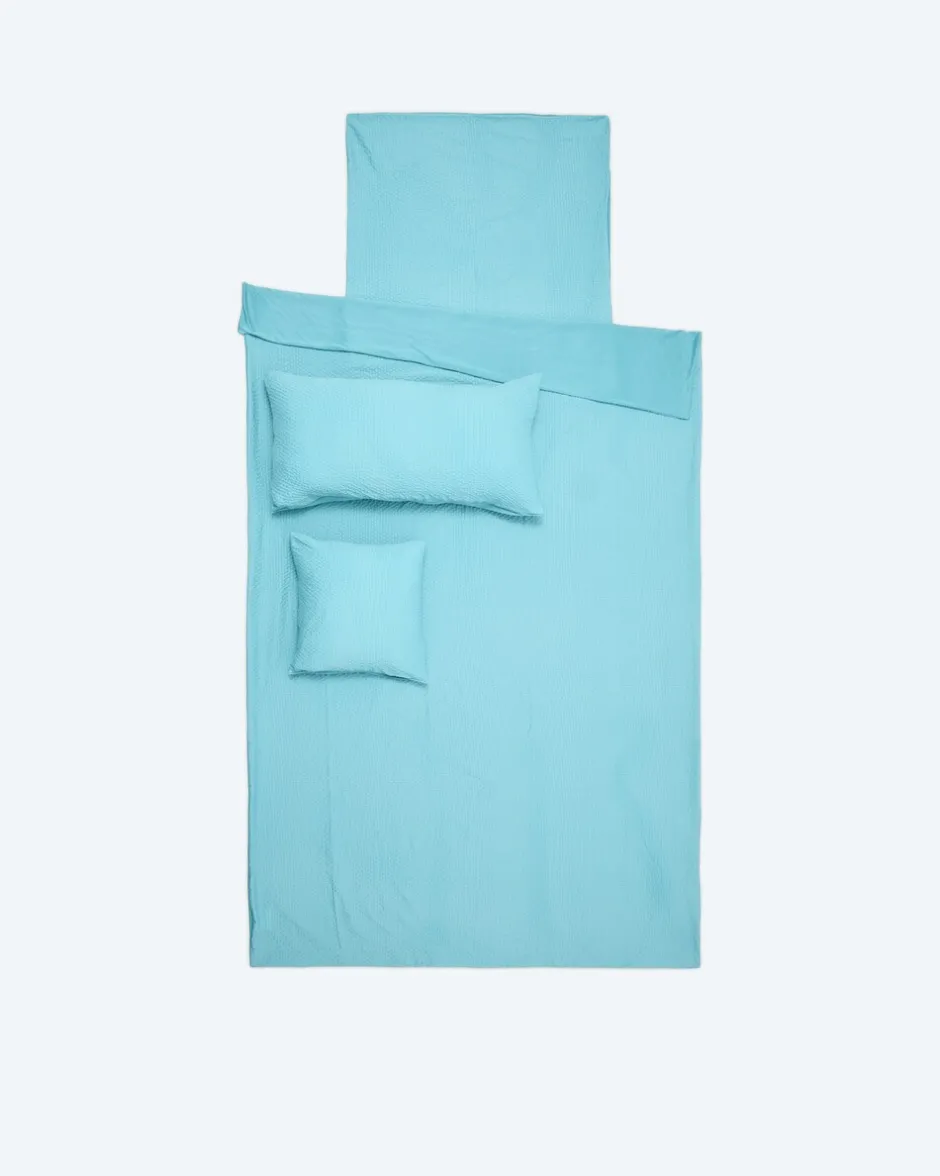 Discount SuperSoft Seersucker Wendebettwäsche "Uni", 4tlg. Heimtextilien
