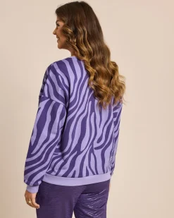 Outlet Sweatshirt mit Zebradruck Shirts & Tops