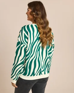 Outlet Sweatshirt mit Zebradruck Shirts & Tops