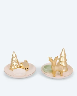 Best Teelichthalter "Hirsch & Tanne", 2tlg. Dekoration