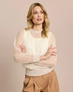 Tüll-Sweatshirt Shirts & Tops