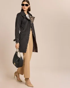 Best Trenchcoat mit Leoprint Jacken & Mäntel