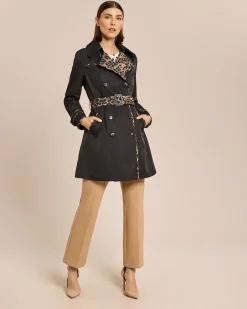 Best Trenchcoat mit Leoprint Jacken & Mäntel