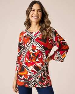 Outlet Tunika-Shirt mit Ornamentdruck Shirts & Tops