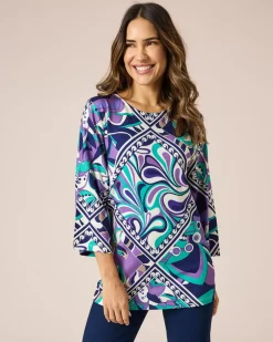 Outlet Tunika-Shirt mit Ornamentdruck Shirts & Tops