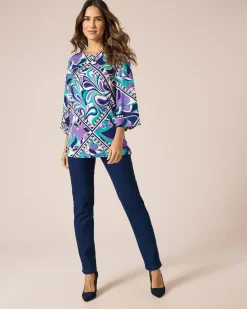 Outlet Tunika-Shirt mit Ornamentdruck Shirts & Tops