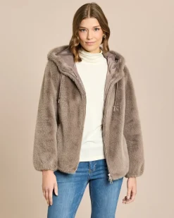 New Webpelzjacke mit Kapuze Jacken & Mäntel