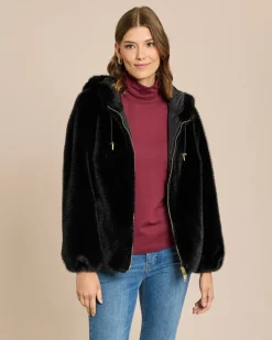 New Webpelzjacke mit Kapuze Jacken & Mäntel