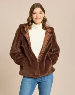 New Webpelzjacke mit Kapuze Jacken & Mäntel