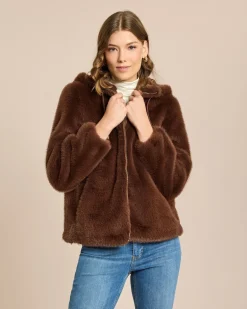 New Webpelzjacke mit Kapuze Jacken & Mäntel