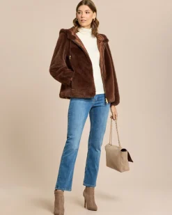 New Webpelzjacke mit Kapuze Jacken & Mäntel