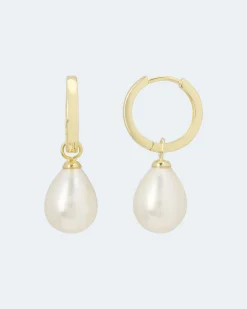 Hot Wechsel-Creolen MK-Perle 10mm Ohrringe