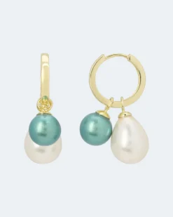 Hot Wechsel-Creolen MK-Perle 10mm Ohrringe