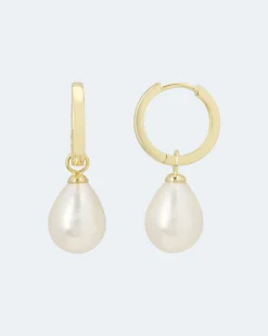 Hot Wechsel-Creolen MK-Perle 10mm Ohrringe