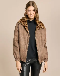 Outlet Wendejacke Leder/Pelzimitat Jacken & Mäntel
