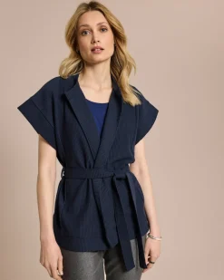 Hot Weste in Ottoman Jersey mit Bindegürtel Jacken & Mäntel
