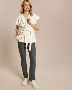 Hot Weste in Ottoman Jersey mit Bindegürtel Jacken & Mäntel