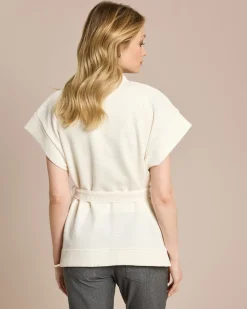 Hot Weste in Ottoman Jersey mit Bindegürtel Jacken & Mäntel