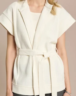 Hot Weste in Ottoman Jersey mit Bindegürtel Jacken & Mäntel