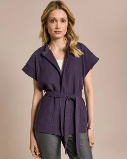 Hot Weste in Ottoman Jersey mit Bindegürtel Jacken & Mäntel