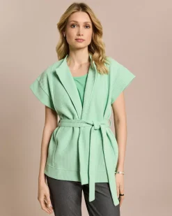 Hot Weste in Ottoman Jersey mit Bindegürtel Jacken & Mäntel