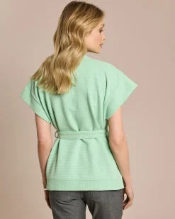 Hot Weste in Ottoman Jersey mit Bindegürtel Jacken & Mäntel